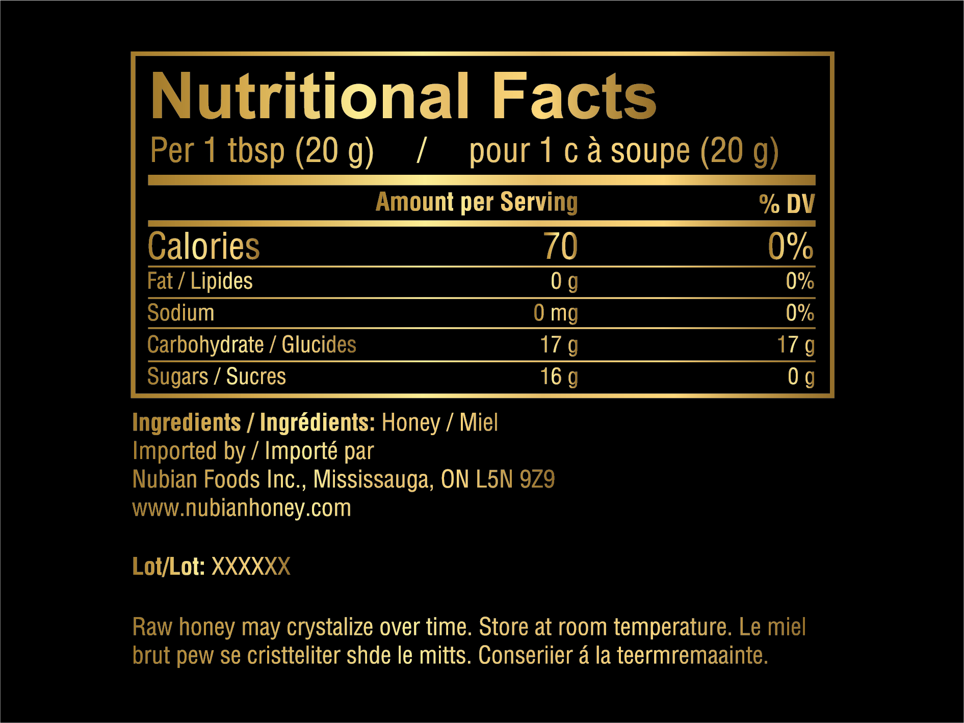 Nubian Honey – Raw Dark Amber Honey 500g